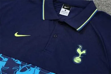 Tottenham Hotspur Navy Blue Geometric Polo Shirt