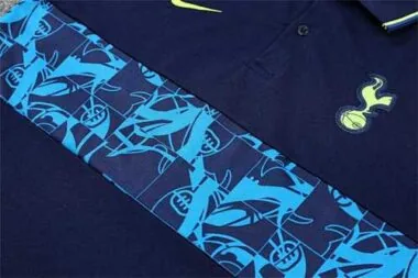 Tottenham Hotspur Navy Blue Geometric Polo Shirt