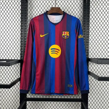 26-27 Barcelona Home Long Sleeves Kit Soccer T-Shirt AAAAJersey Supply Yupoo