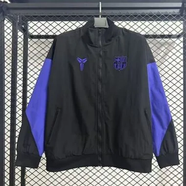 25-26 Barcelona Black Windbreaker Jackets Soccer T-Shirt AAAAJersey Supply Yupoo