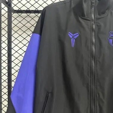 25-26 Barcelona Black Windbreaker Jackets Soccer T-Shirt AAAAJersey Supply Yupoo