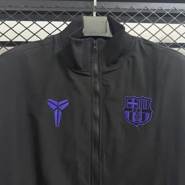 25-26 Barcelona Black Windbreaker Jackets Soccer T-Shirt AAAAJersey Supply Yupoo