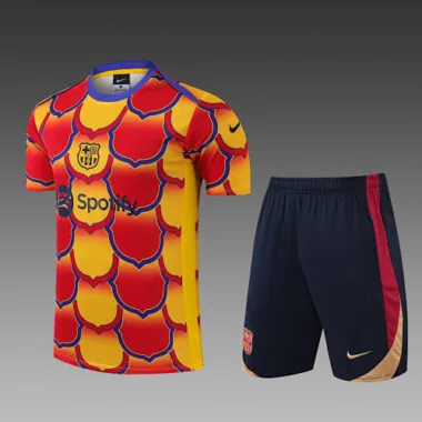 24-24 Barcelona Yellow and Red Training Suits Soccer Jerseys Yupoo