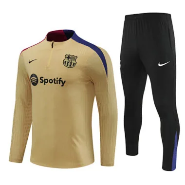 24-25 Barcelona Long Sleeve Tracksuit Gold Training Suits Football AAAAJersey Yupoo