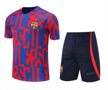22-23 Barcelona training suit Short Sleeve kit red and blue camouflage
