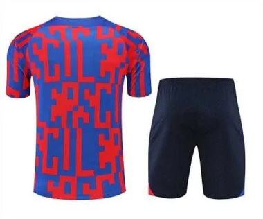 22-23 Barcelona training suit Short Sleeve kit red and blue camouflage