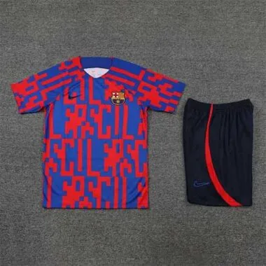 22-23 Barcelona training suit Short Sleeve kit red and blue camouflage