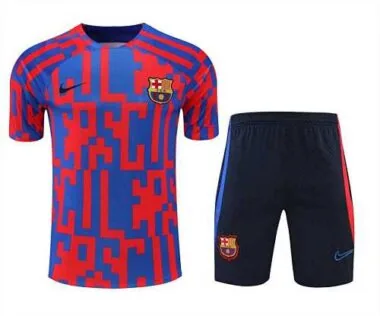 22-23 Barcelona training suit Short Sleeve kit red and blue camouflage