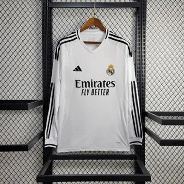 24-25 Real Madrid Home Long Sleeve Kit Football Apparels AAAAJersey Wholesale Yupoo