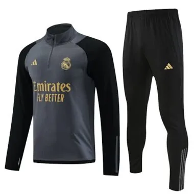 23-24 Real Madrid Long Sleeve Kits Grey Training Suits Football Jerseys Yupoo(5)
