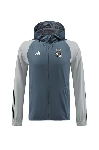 23-24 Real Madrid Hoodies Windbreaker Grey Jackets Soccer Jerseys Yupoo