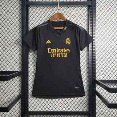 23-24 Real Madrid Third Kit Women Black Shirt Soccer Jerseys Yupoo