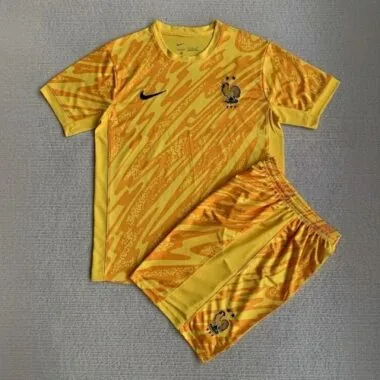 2024 France Goalkeeper Yellow Adults And Kid Kits Football AAAAJersey Yupoo