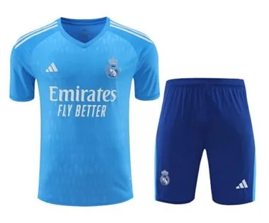 23-24 Real Madrid Goalkeeper Kits Short Sleeve Blue Suits Soccer Jerseys Yupoo