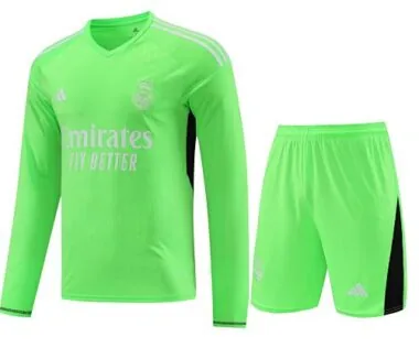 23-24 Real Madrid Goalkeeper Kits Long Sleeve Green Suits Soccer Jerseys Yupoo