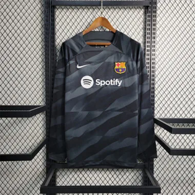 23-24 Barcelona Black Keepersshirt met lange mouwen