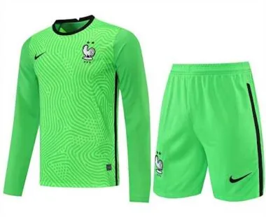 2021 Frankrijk groene keepersshirt met lange mouwen