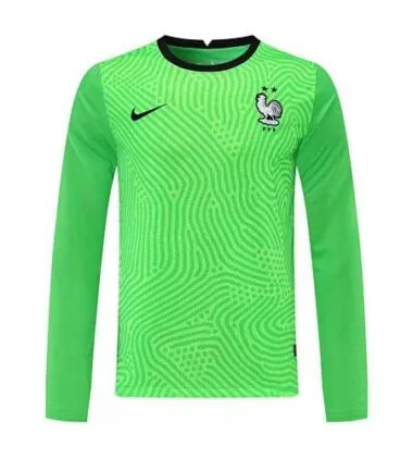 2021 Frankrijk groene keepersshirt met lange mouwen