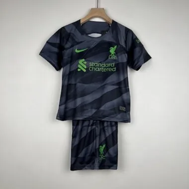 23-24 Liverpool Goalkeeper Black Kids Football Jersey