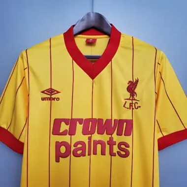 Camisa de futebol retro do Liverpool de 1984 (jogo fora)
