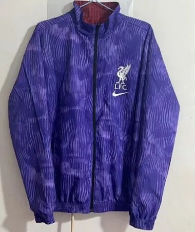 23-24 Liverpool Reversible Windbreaker Red&Purple Double-Sides Jacket Best Jerseys