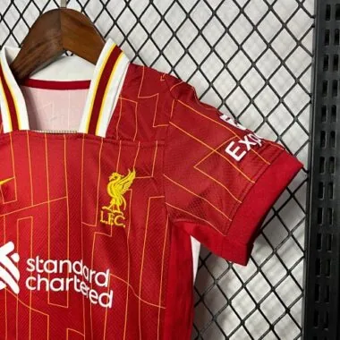 24-25 Liverpool: divise da bambino per le partite in casa, abbigliamento per ragazzi, calcio