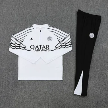 25-26 PSG Training Kits Long White Football Tracksuits