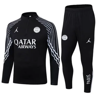 25-26 PSG Training Kits Long Black Football Tracksuits