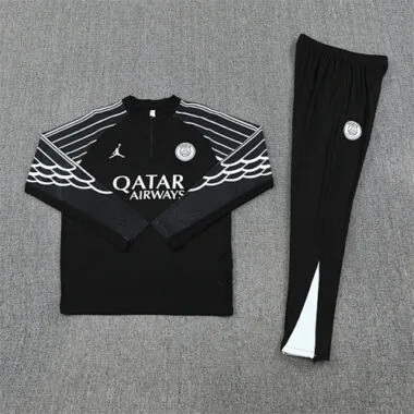 25-26 PSG Training Kits Long Black Football Tracksuits