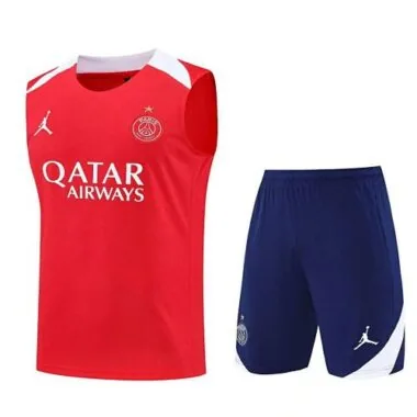 25-26 PSG Red Training Kits Football Vest Suits