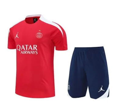 25-26 PSG Red Training Kits Football Tracksuits