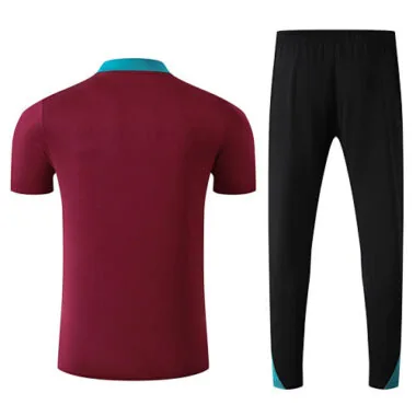 25-26 PSG Red POLO Training Kits Football Tracksuits