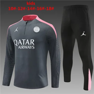 24-25 PSG Kids Player Long Sleeve Training Suit Football Shirts(5)