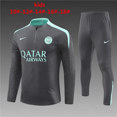 24-25 PSG Kids Player Version Long Sleeve Training Suit Football Shirts