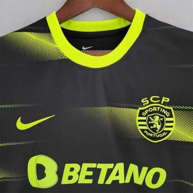 Sporting Lisbon 2022/23 Black Neon Green Away Jersey