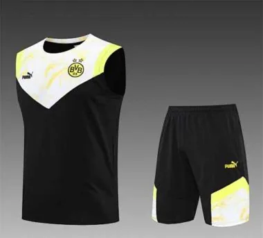 22-23 Dortmund vest training suit kit black and white