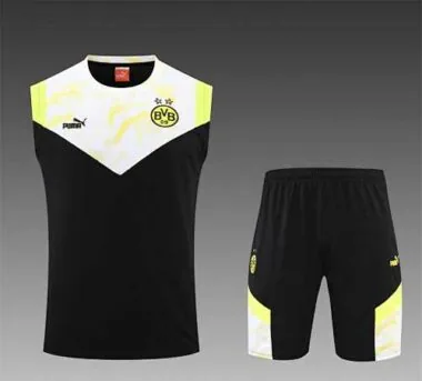22-23 Dortmund vest training suit kit black and white