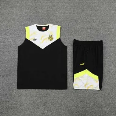 22-23 Dortmund vest training suit kit black and white