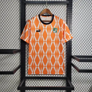 2023 Ivory Coast Training Kit Orange Shirts Cheap Soccer Jerseys