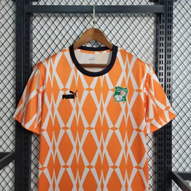 2023 Ivory Coast Training Kit Orange Shirts Cheap Soccer Jerseys