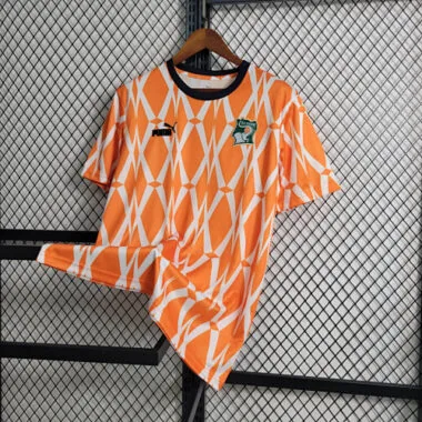 2023 Ivory Coast Training Kit Orange Shirts Cheap Soccer Jerseys