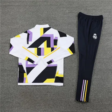 23-24 Real Madrid White&Black Long Sleeve Training Suit Cheap Jerseys Yupoo