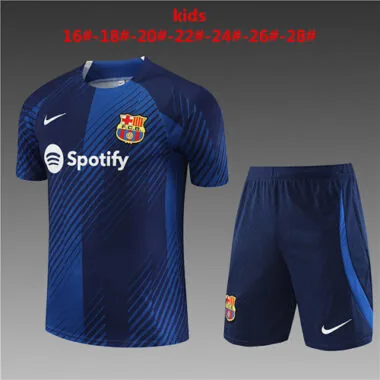 23-24 Barcelona Training Kids Soccer Jerseys