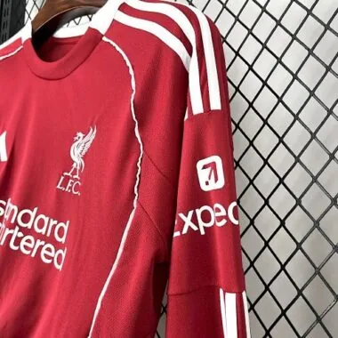 25-26 Liverpool Home Long Sleeves Kit Soccer T-Shirt