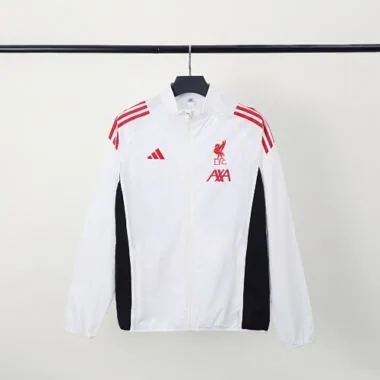 25-26 Liverpool White windbreaker Soccer T-Shirt