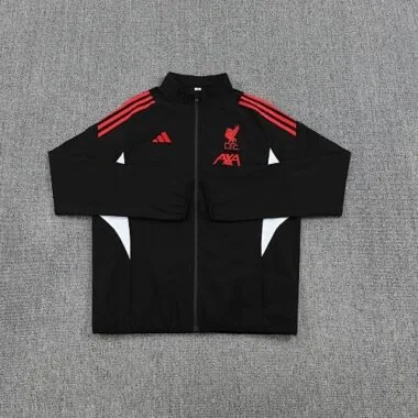 25-26 Liverpool zwart windjack Voetbal-T-shirt