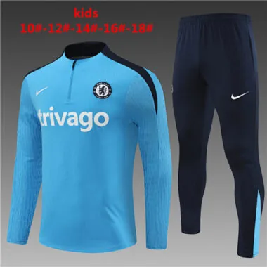 24-25 Chelsea Kids Player Long Sleeve Training Suit Football Shirts(3)