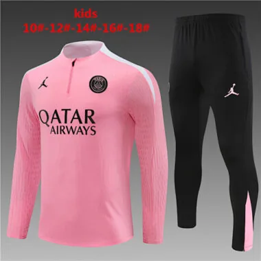 24-25 PSG Kids Player Long Sleeve Training Suit Football Shirts(3)