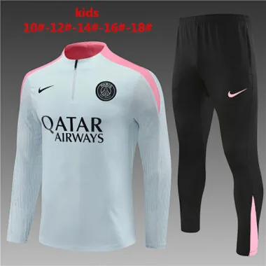 24-25 PSG Kids Player Long Sleeve Training Suit Football Shirts(4)