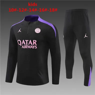 24-25 PSG Kids Player Version Long Sleeve Training Suit Football Shirts(1)